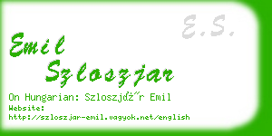 emil szloszjar business card